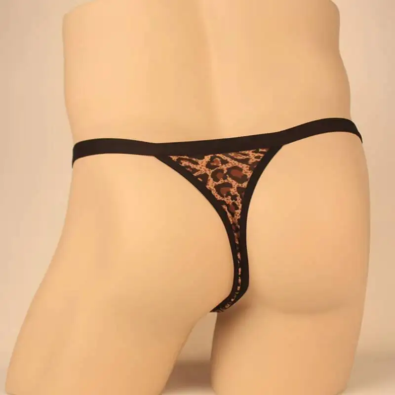 Leopard Print Men's Porno Lingerie Leopard Print Sexy T-pants Flirting Underwear Set Sexy Mujeres Hot Used For Sexual Activity