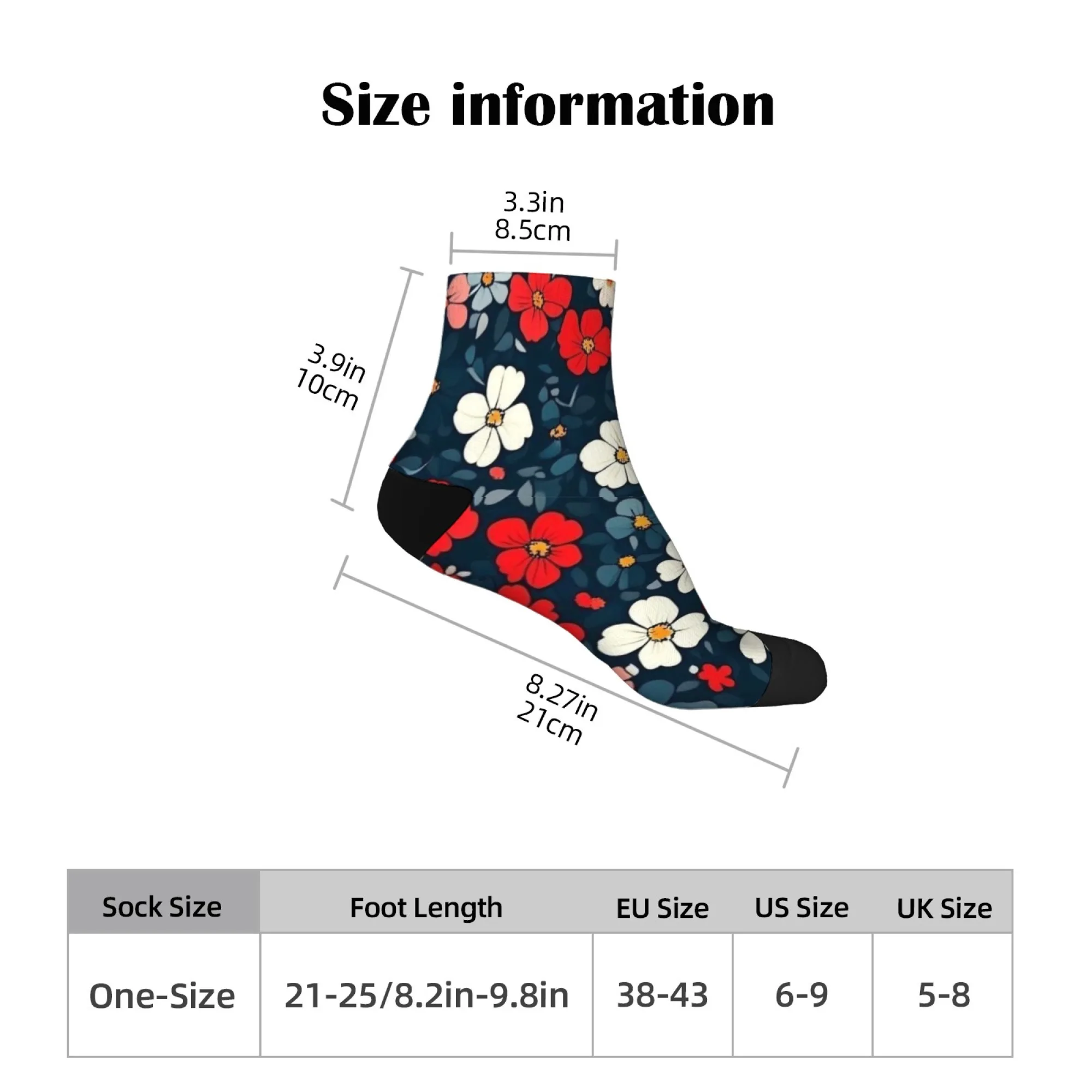 Короткие носки в цветочном стиле в стиле ретро, удобные повседневные носки из смеси полиэстера для женщин и мужчин, унисекс, мягкие, легкие, модные