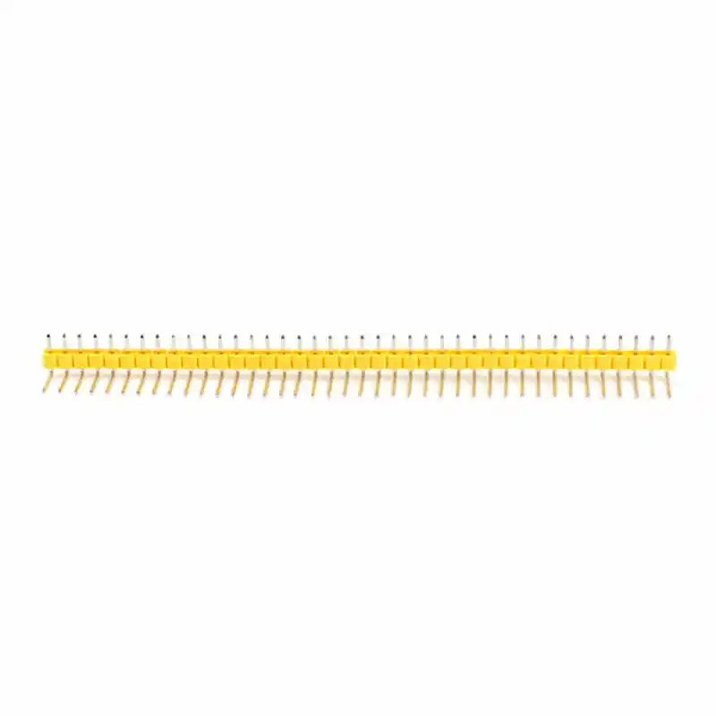 Pitch 2.54MM Single Row Bent Pin Connector 1*40PIN Copper Pins Yellow