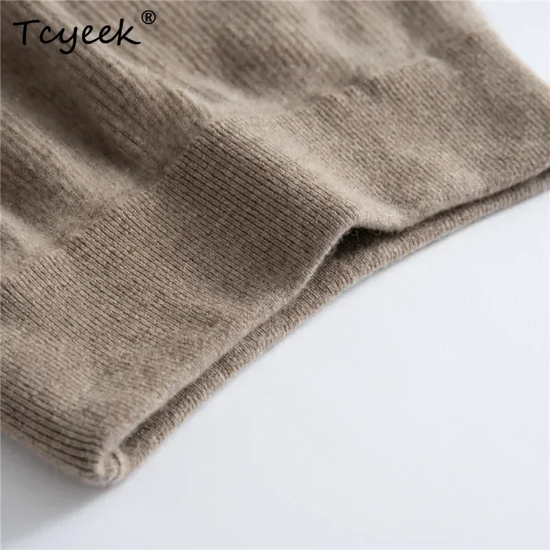 Basic Long Women's Wave Skirt 100% Cashmere Skirts Knitted Autumn Winter A-line Skirt Warm Elegant Casual Maxi Dress Bottom