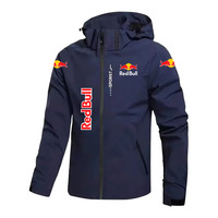 New Red Bull Logo Men's Lightweight Jacket Hooded Outdoor Windbreaker Waterproof Mountaineering Jacket Motorcycle Riding Jacket