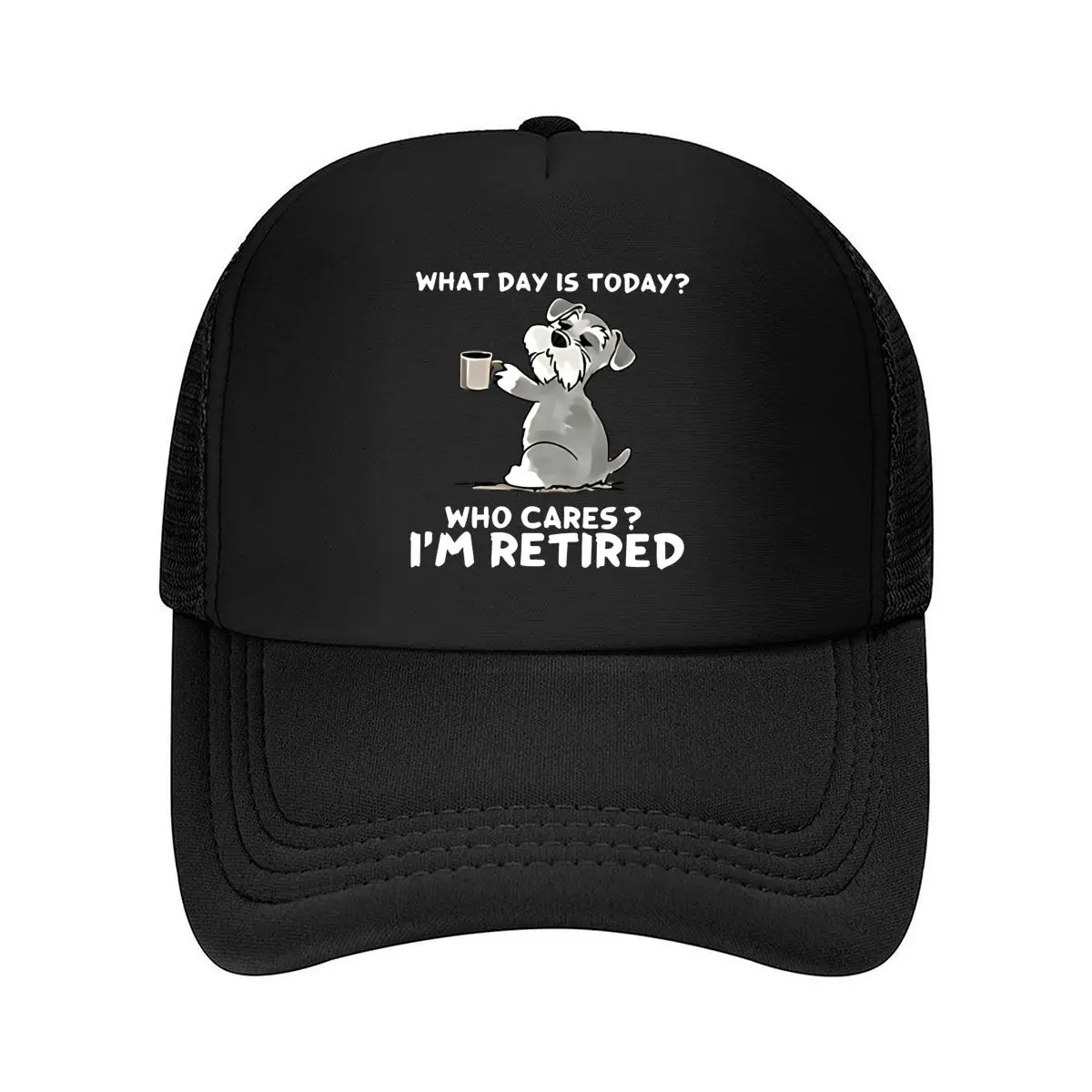 Retired Dog Print, Fashionable Outdoor Travel Hat, Women'S Vintage , Soft Top Curved Brim Duckbill C 2026 Mesh Baseball Cap