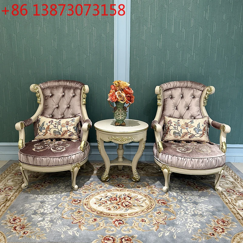 

Французское кресло для отдыха из ткани, неоклассический диван, одноместное кресло для гостиной, кресло для спальни из массива дерева