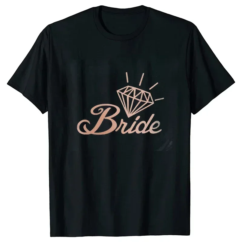 Bride Squad T Shirt Diamond Love Heart Tops Bachelorette Hen Party Tees Bridesmaid Team Bride Shirt Bridal Wedding Party Tshirt