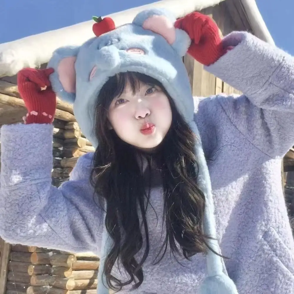 أزياء لطيف سدادات حماية الأذن قبعة الكورية نمط الكرتون البلوز القبعات مريحة سميكة غطاء للأذنين قبعة ركوب الدراجات