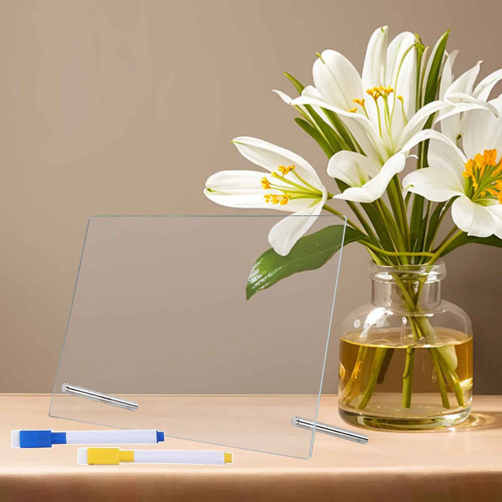 

1Set Multifunction Acrylic Note Board Tabletop Dry Erase Board for Daily to Do Lists Planning Dry Erase Table Desk Whiteboard