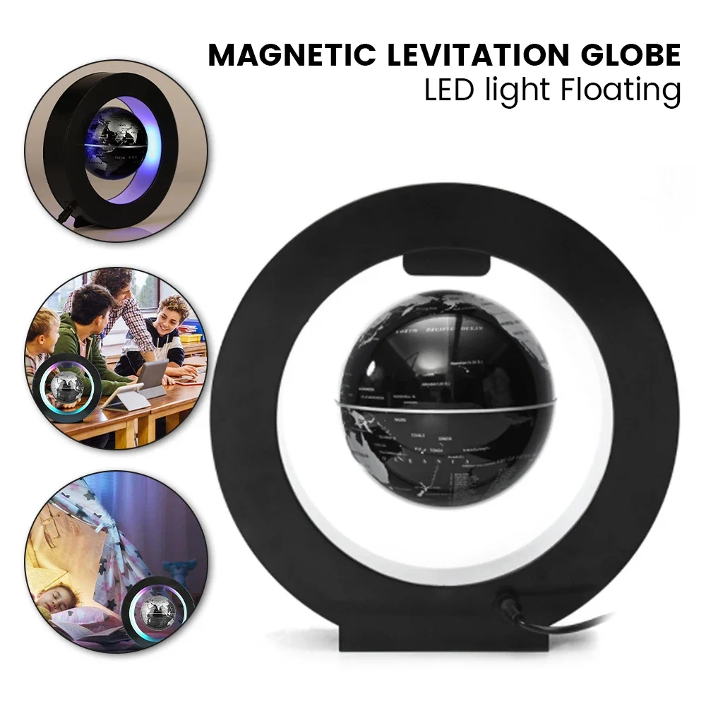 แผนที่โลก Magnetic Levitation Globe LED หมุน Earth ลอย Levitating โคมไฟ O/C รูปร่างไฟข้างเตียงของขวัญวันเกิดแปลกใหม่