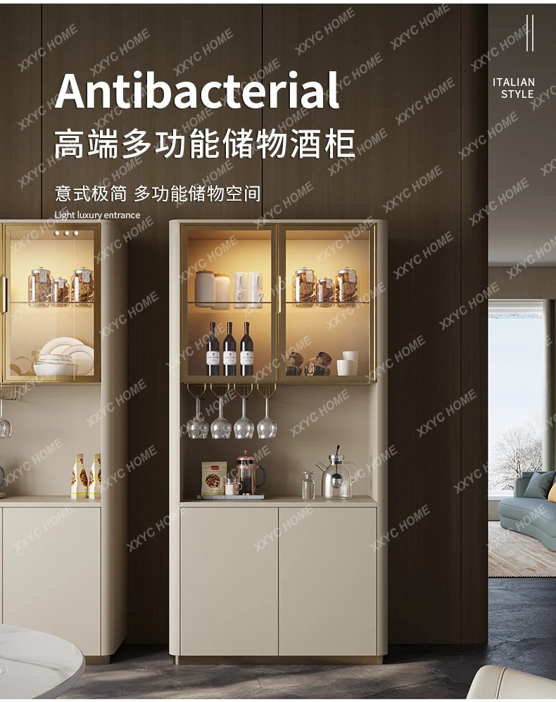 

A Italian light luxury high-end wine cabinet, living room storage storage cabinet, glass display side cabinet