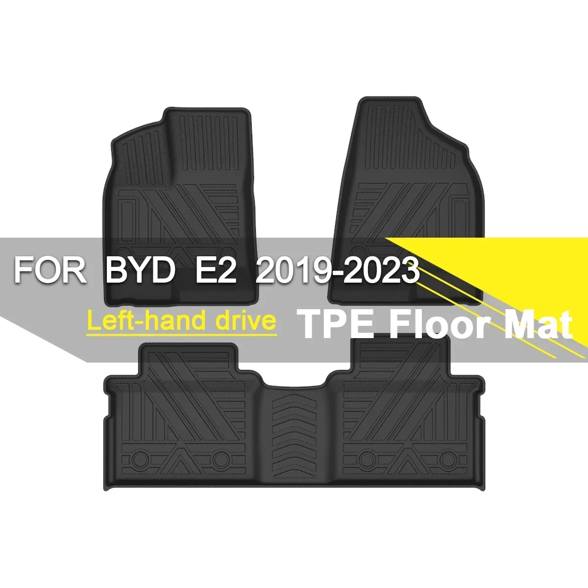 Car Floor Mat TPE Rubber Waterproof Non-Slip Fully Surrounded Refit Left Hand Drive Car Accessories for BYD E2 2019-2023