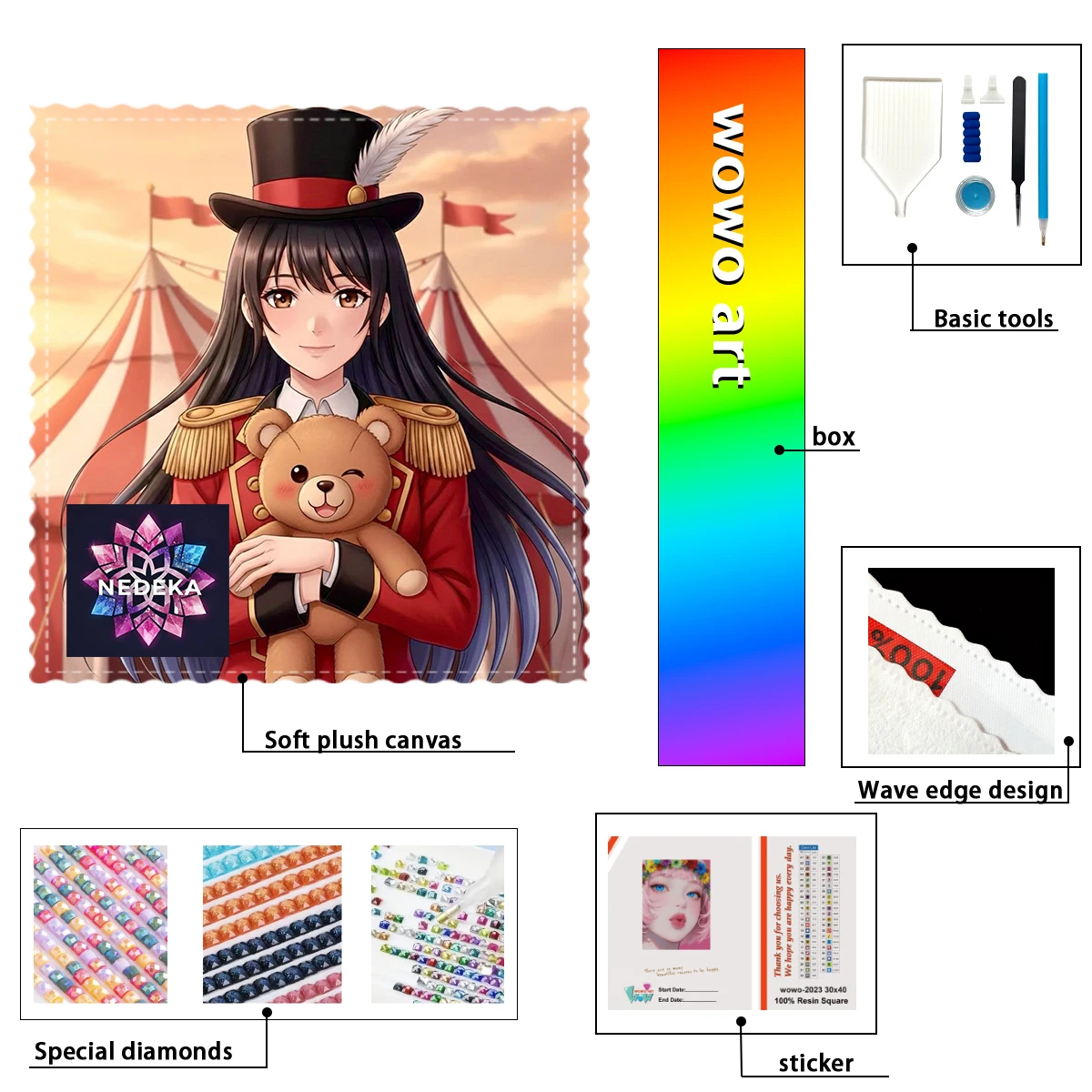 

【NEDEKA_ Diamond Art】The girl holding the little bear AB Rhinestone FD Rhinestone Perfect Resin Diamond