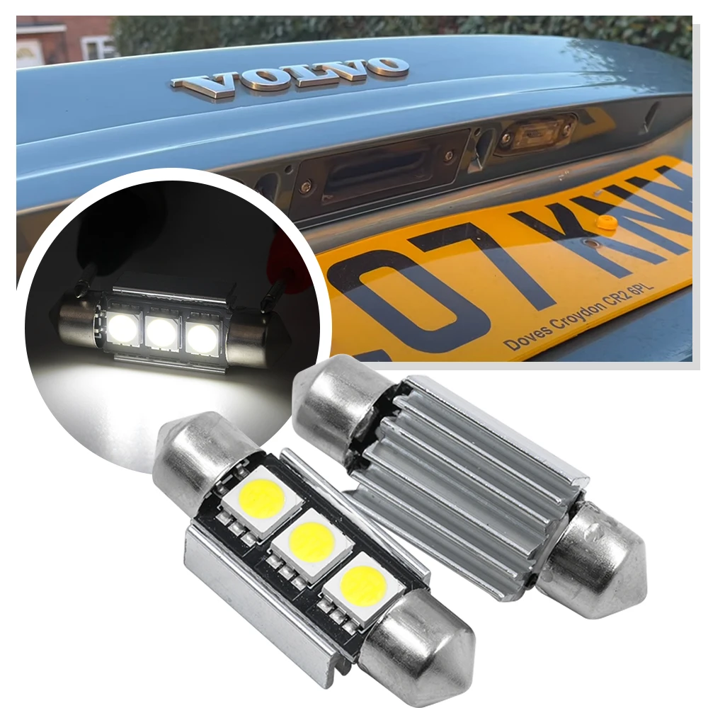 

2Pcs Canbus LED license plate Light bulb C5W 6418 For Volvo S40 V50 V70 C30 C70 70 S80 XC90 S60 12V Car Lighting Source