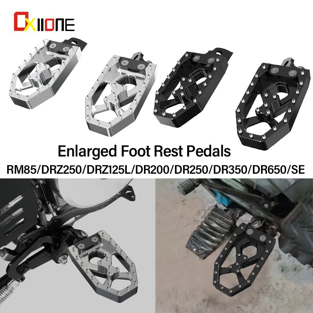 

Motorcycle Accessories CNC Enlarged Foot Rest Wide Fat Foot Pegs Pedals For Suzuki RM 85 DR-Z250 DRZ125 2002 2003 2004 2005 2006