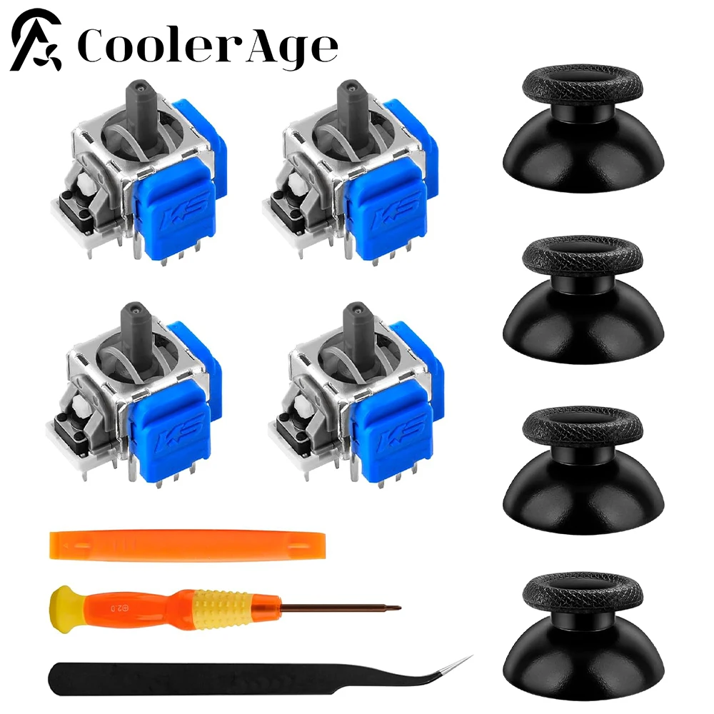 Paquete de 4 joysticks electromagnéticos TMR de repuesto para controlador PS5, Kit de reparación de palos de resistencia magnética antivaho