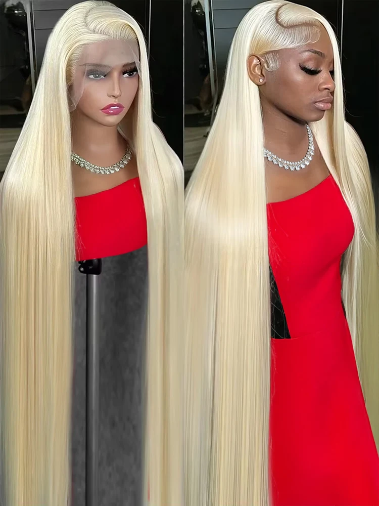 

36 40 Inch HD Transparent 613 Blonde Straight 13x6 Lace Front Human Hair Wigs For Women Color 13x4 Lace Frontal Wig 250 Density