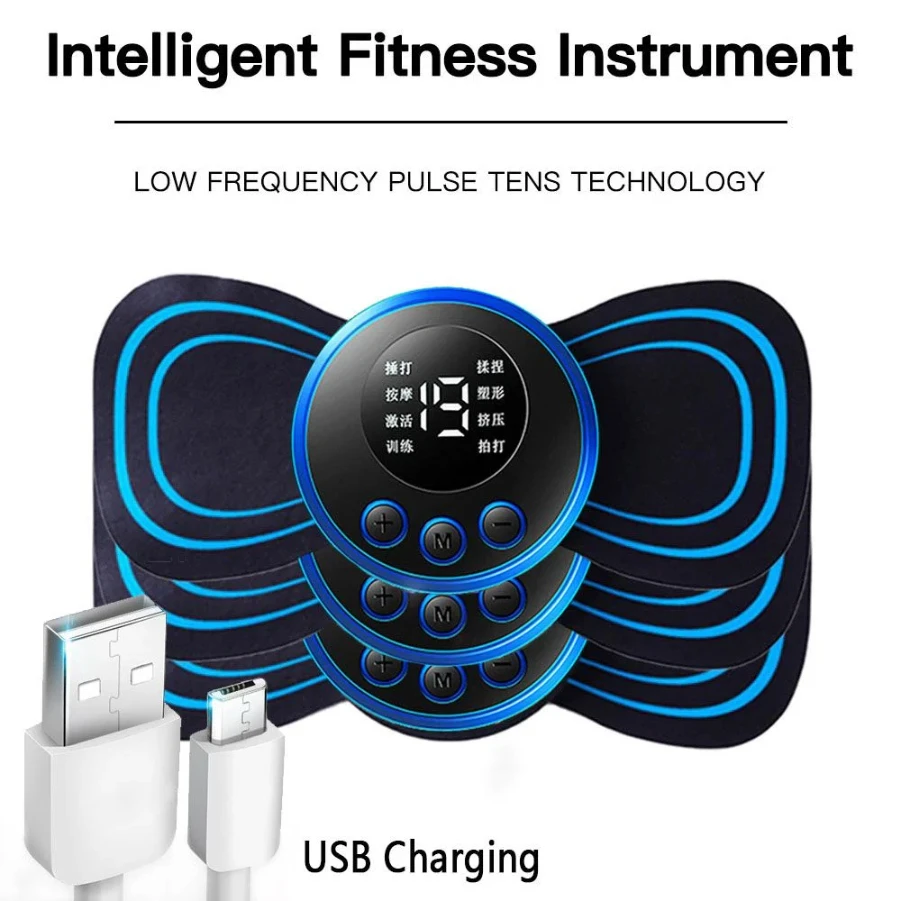 8 Modes 19 Gears Electric Pulse Neck Massager Cervical Back Muscle Pain Relief Tool Shoulder Leg Body Mini Massage Relax Cushion image 4