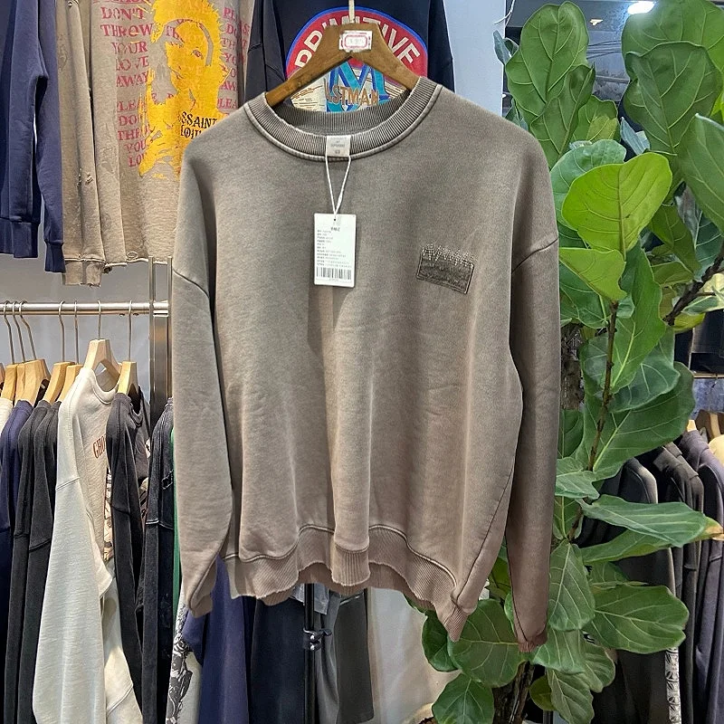 

Retro American Waed Fce Hoodie round Ne Casual Loose Fit Men Women Sweatirt Comfortable Cotton Long Sve T-irt