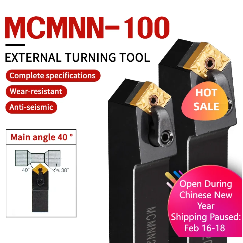 

MCMNN Внешний токарный держатель инструмента MCMNN2020K12-100 MCMNN2525M12-100 Токарный станок Токарный станок Токарный держатель CNMG12 Твердосплавные вставки Режущий брусок