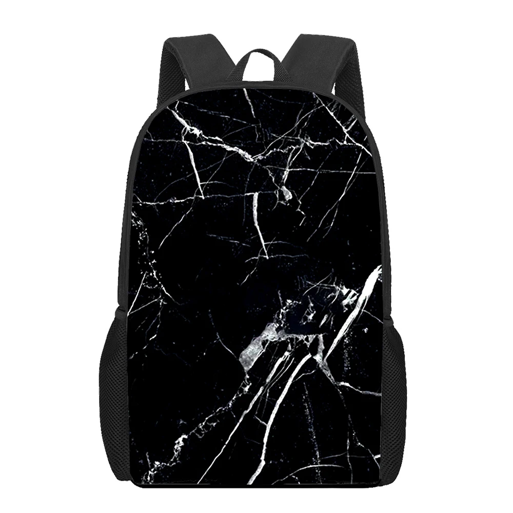 marble stone veins 3D Print School Bags for Teenage Girls Boys Casual Children Bookbags Kids Backpacks Student Book Bag