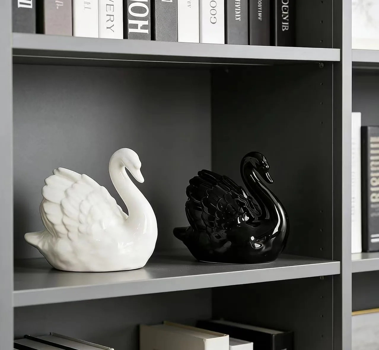 Ceramic Swan Figurine Home Decor DIY snow globe Inside figurine accessories wedding Lover