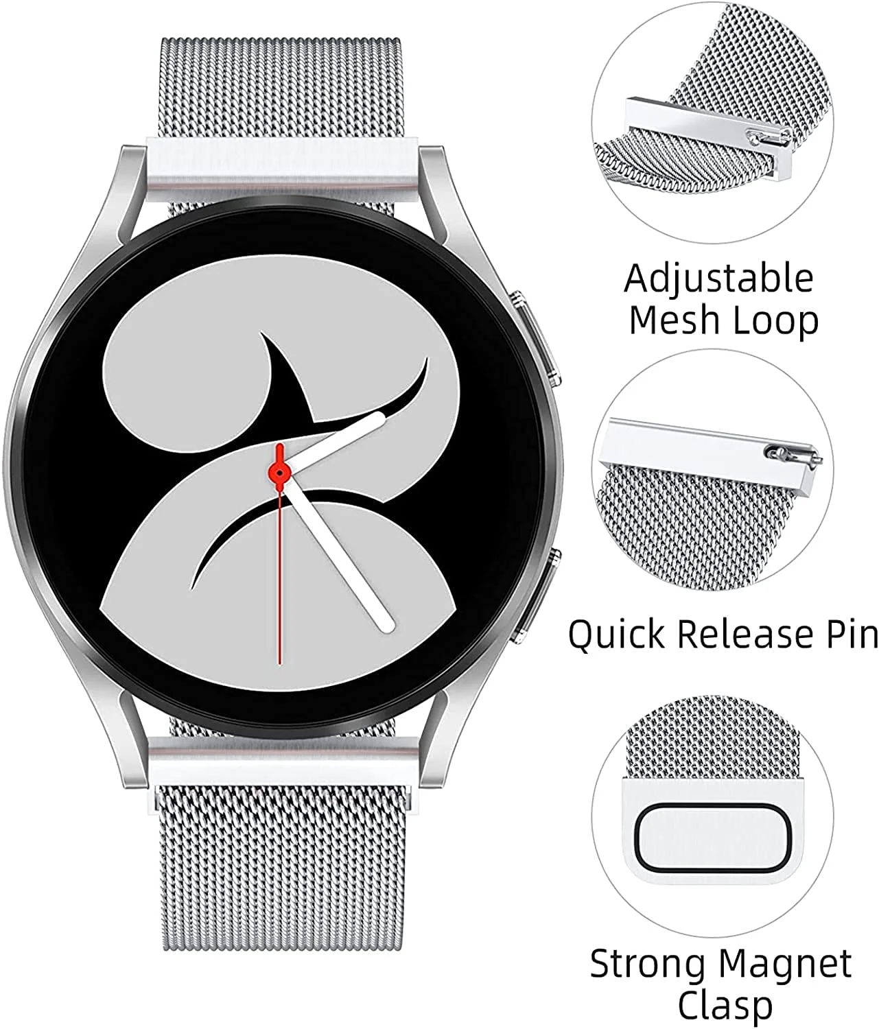 Samsung Watch用ミラネーゼストラップ,腕時計用ブレスレット,Samsung Watch 6, 5, 4, Amazfit gts,gtr3,pro,4,huawei GT3-2 pro,20mm, 22mm