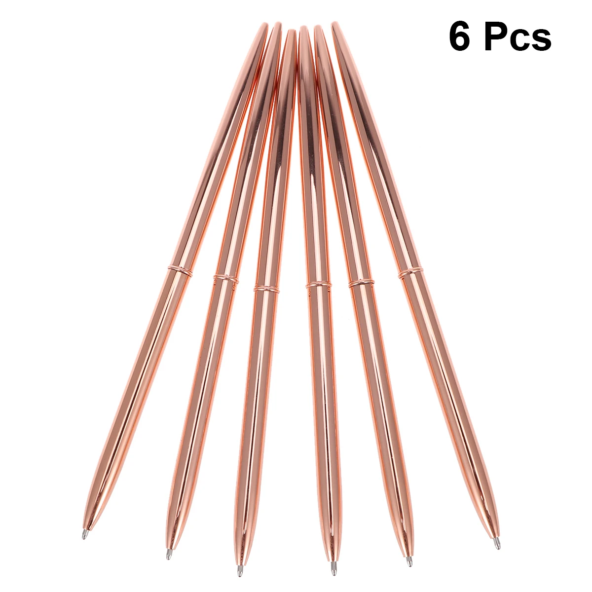 

6pcs Metal Ballpoint Pens Ultraviolet Colors Golden Office School Supplies Cute Pens Lightweight Portable Use