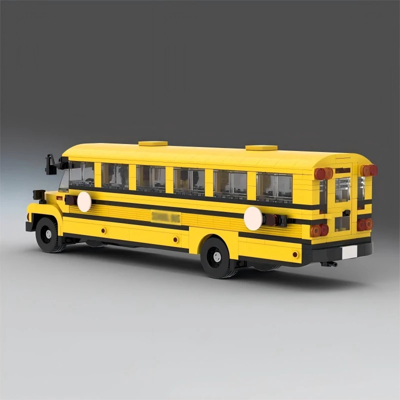 MOC Creative Design Yellow School Bus Toy Building Block Model DIY Children's Educational Assembly Toy Birthday Gift Decoration