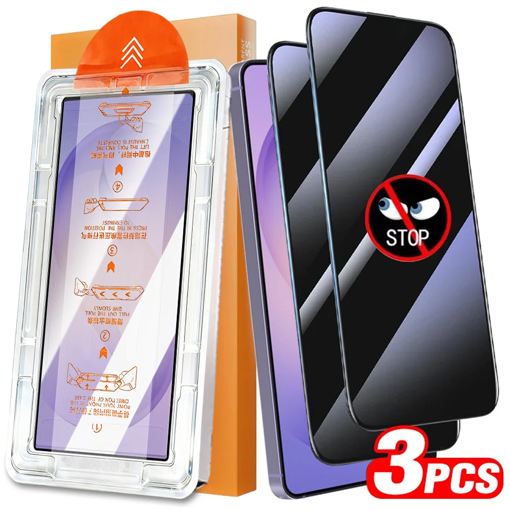 

1-3 шт. Защитная пленка для экрана с автоматической выравниванием, закаленное стекло, антишпионская/прозрачная HD-пленка для Samsung Galaxy S26 S25 S24 Plus Ultra