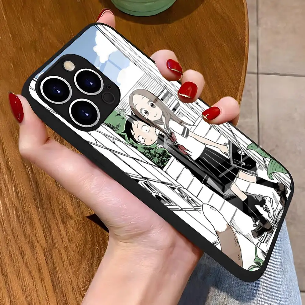 Чехол для телефона Karakai Jozu No Takagi San для 16 Pro Max Iphone 15 14 Pro Max 13pro 11 X Xs Xr 8 7Plus, силиконовый стеклянный чехол