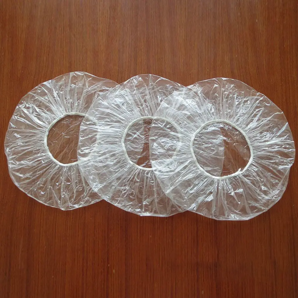 Selling Clear Travel Camping Accessories Disposable Elastic Shower Caps Hotel Shower Bathing Cap Bathroom Products Hair Salon