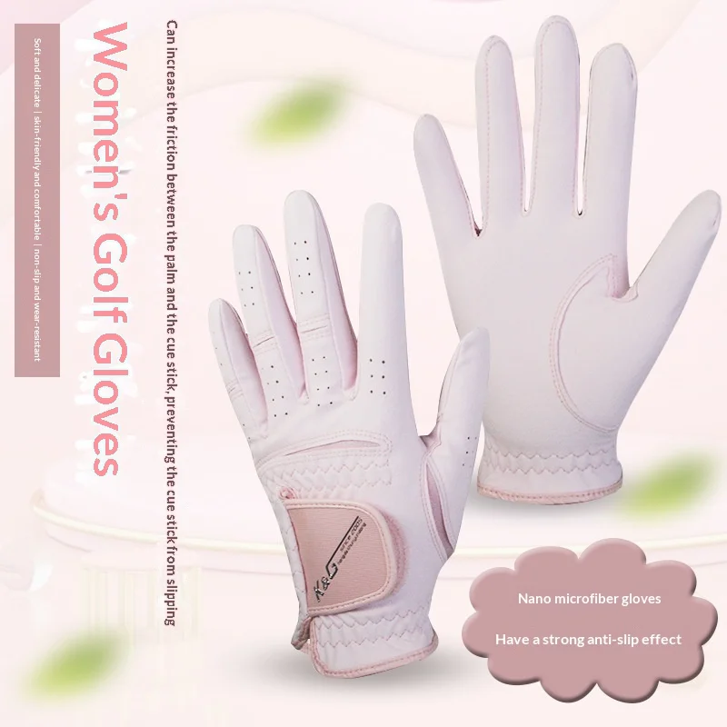 Women's golf gloves made of nano microfiber fabric, skin-friendly,  wear-resistant, and protective for hands during practice
