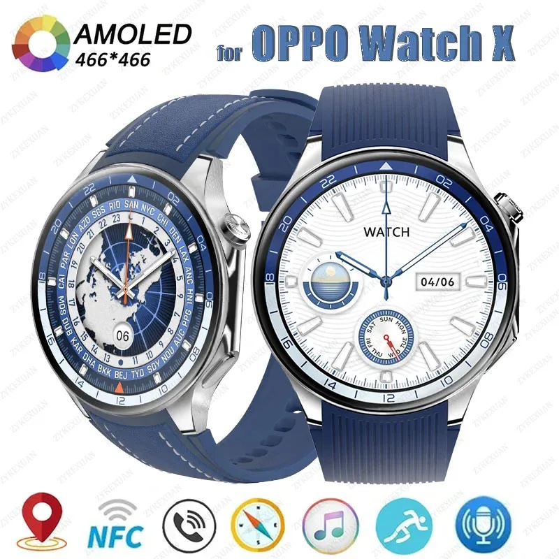 2024 New Original for OPPO Watch X Smart Watch 4G Memory Music Video Bluetooth Call Waterproof smartwatch for Xiaomi Android IOS