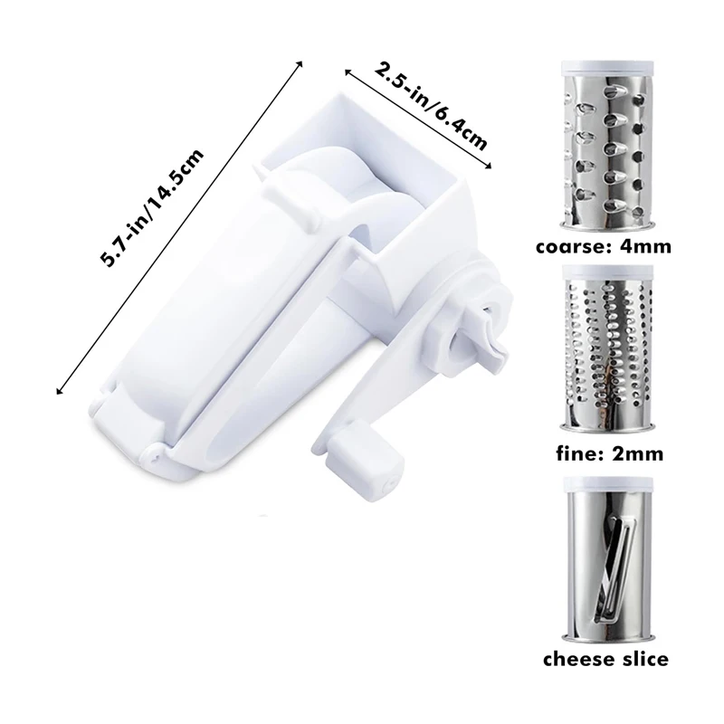 3 In 1 Cheese Grater Handheld Rotary Cheese Grater Butter Chocolate Grater With Handle Cheese Cutter Kitchen Accessories