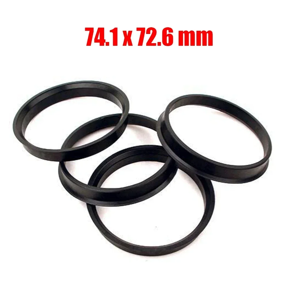 

4Pcs car Hub Centering Rings 74.1 X 72.6 Mm For Wheel Bore Center Spacer Black Precision Engineered To Correct Wheel For BMW