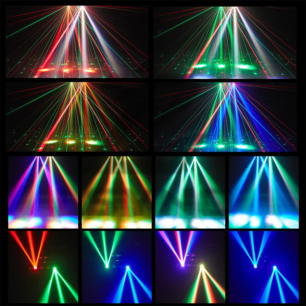 150W Moving Head DJ Light Remote Control 4-Head LED Beam Gobo Disco Lights DMX512 Strobe Stage Effect For Party Club Bar Events