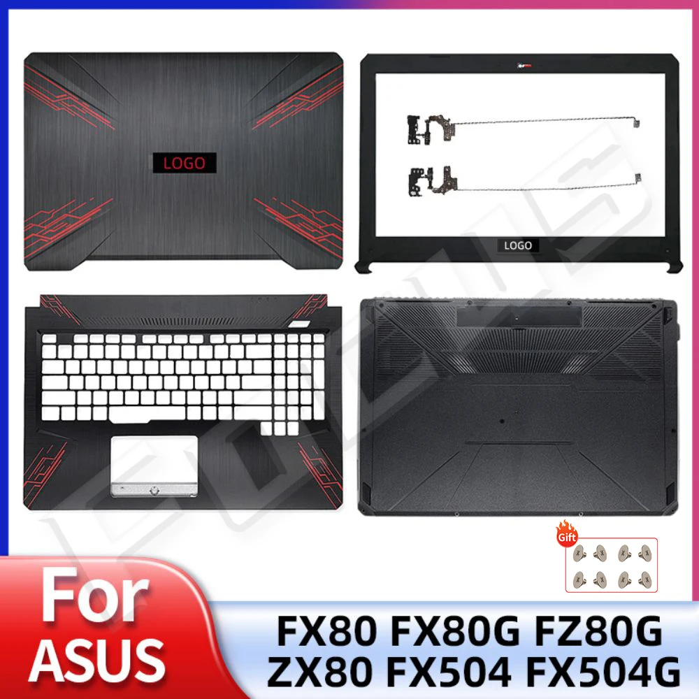 

New Case For ASUS FX80 FX80G FZ80G FX504 FX504G ZX80 47BKLLCJN80 LCD Back Cover Front Bezel Hinges Palmrest Bottom