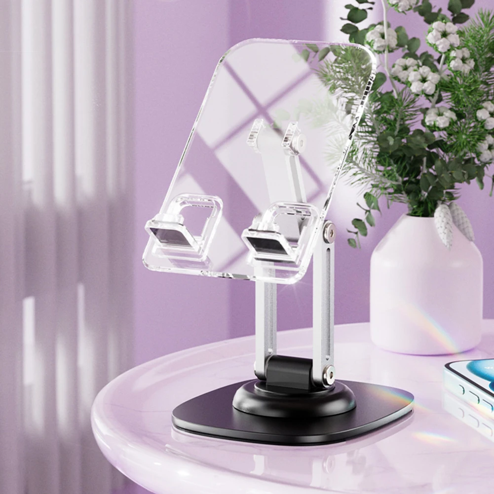 Transparent Lifting Phone Holder For Desktop Non-Slip Stable Phone Bracket For Bedroom Bedside