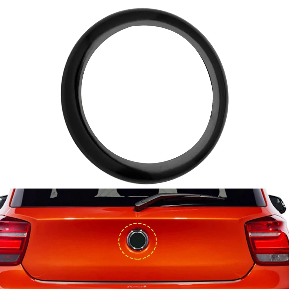 Cubierta de anillo de insignia de arranque trasero negro para BMW serie 1, F20, F21, modelos 2011-2019, accesorios de coche, pegatinas decorativas