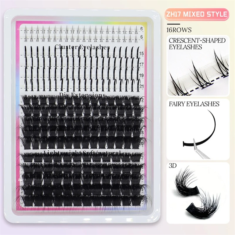 Soft Curl False Eyelashes Set Realistic Vrescent-shape 3D Fairy Style Upper and Lower Eyelashes