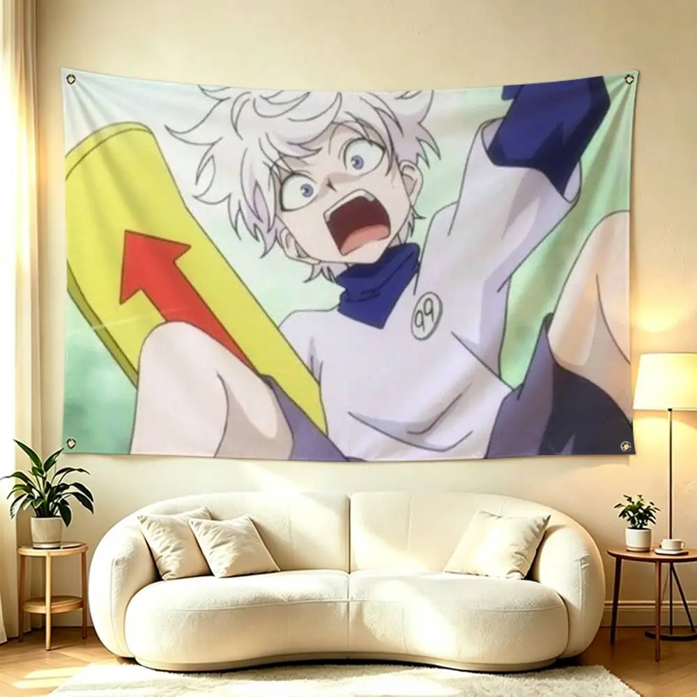 H-Hunter x Hunter Killua Zoldyck Flags Wall Hanging Tapestry Outdoor Garage Room Decorative flag Background Blanket
