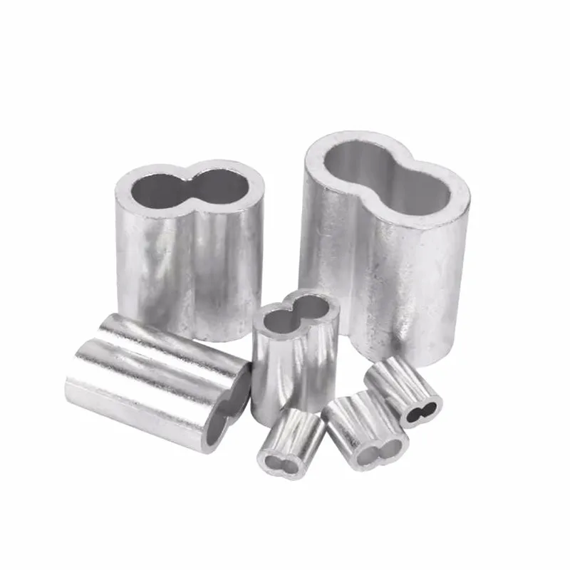 1000pcs 1.2mm M1.2 Aluminum Cable Crimps Sleeve Shape 8 Double Hole Ferrule Crimping Loop Wire Rope Clip Swage Fittings