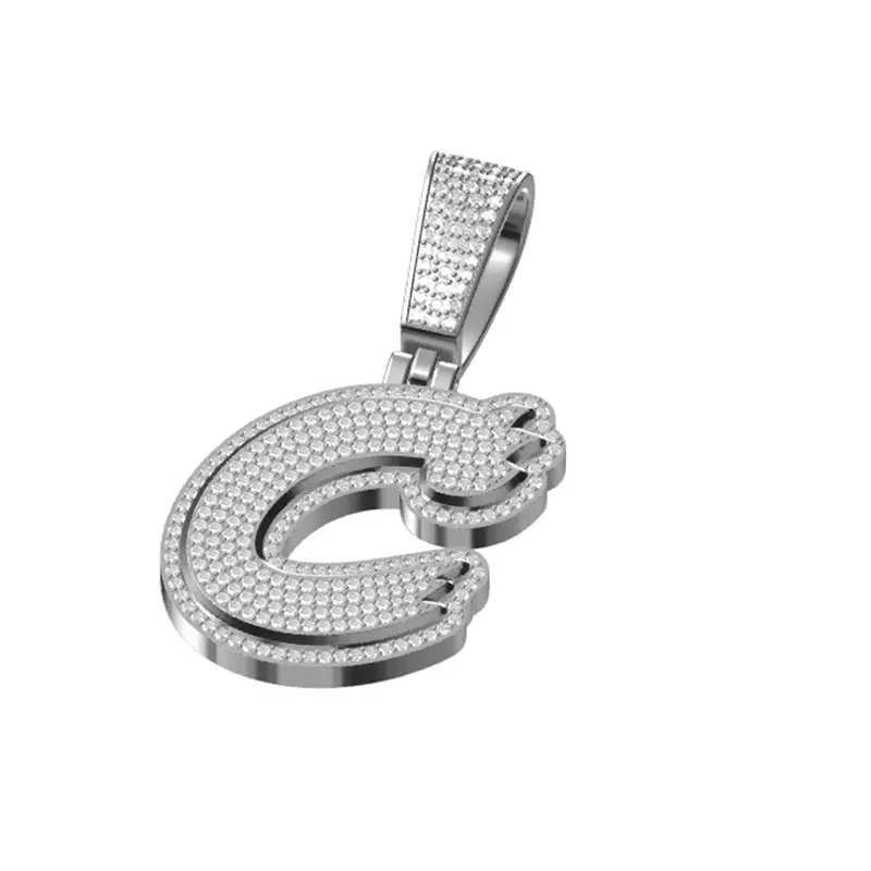 Pendentif en argent 925 Moissanite pour homme, lettres classiques, Punk, Hip Hop, Rock, bijoux Hip Hop, fin, nouveau