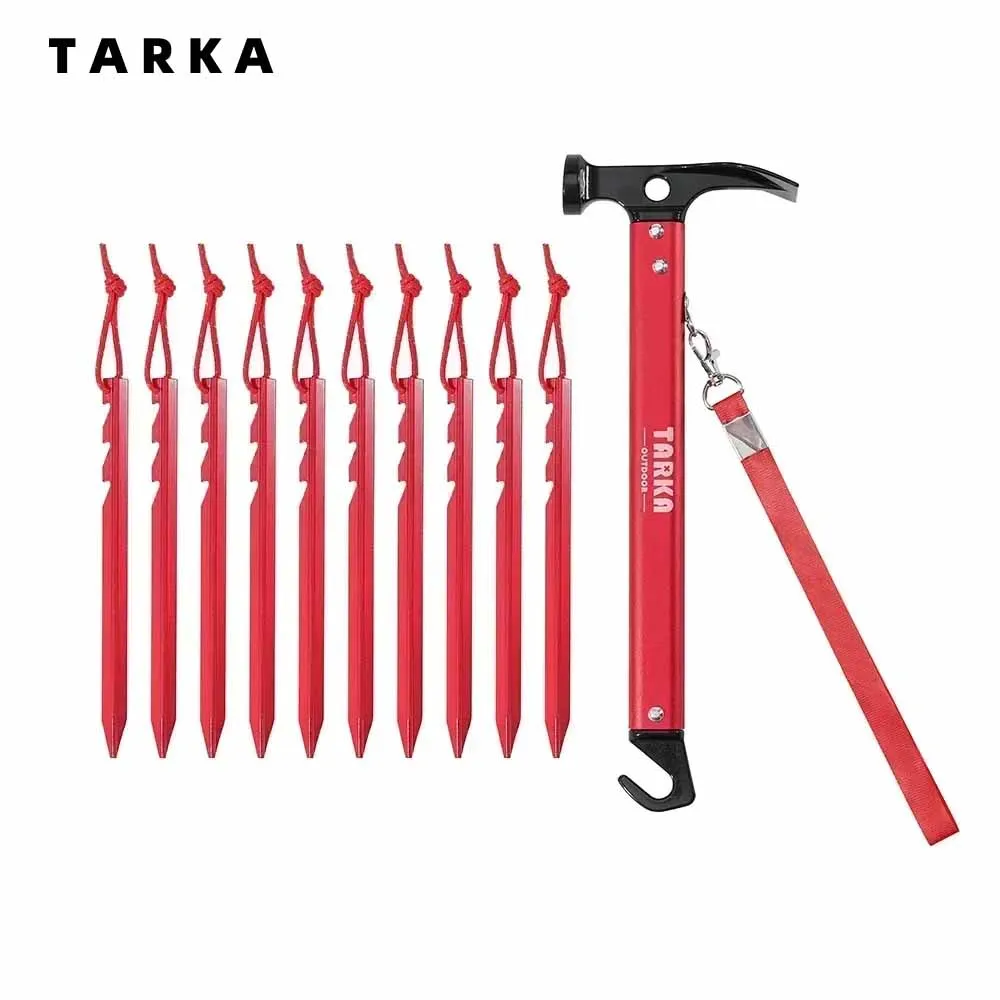 TARKA Camping Hammer Tent Pegs Set Lightweight Hammers Trap Tent Stakes Camping Tent Hammer Nails Outdoor Gadget Accessories