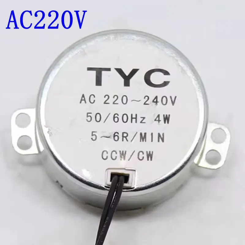 TYC-50 Small AC Synchronous Gear Motor AC220-240V 4W CCW/CW Turntable Motor for Electric Fireplace 50/60Hz