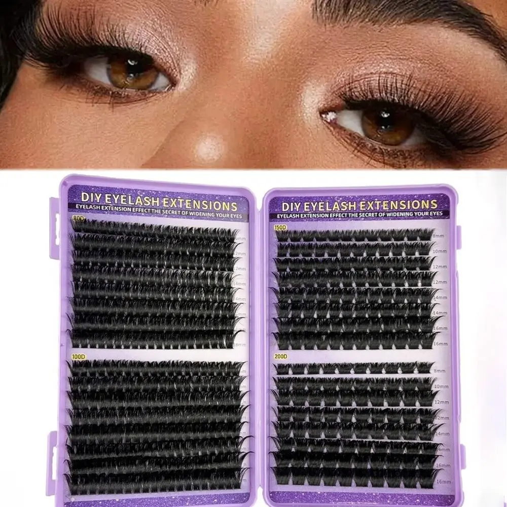 8-16mm Length Eyelash Clusters Kit Natural Look 30D/40D/50D/60D False Eyelashes Wispy Fluffy Clusters Cluster Eyelash Extensions