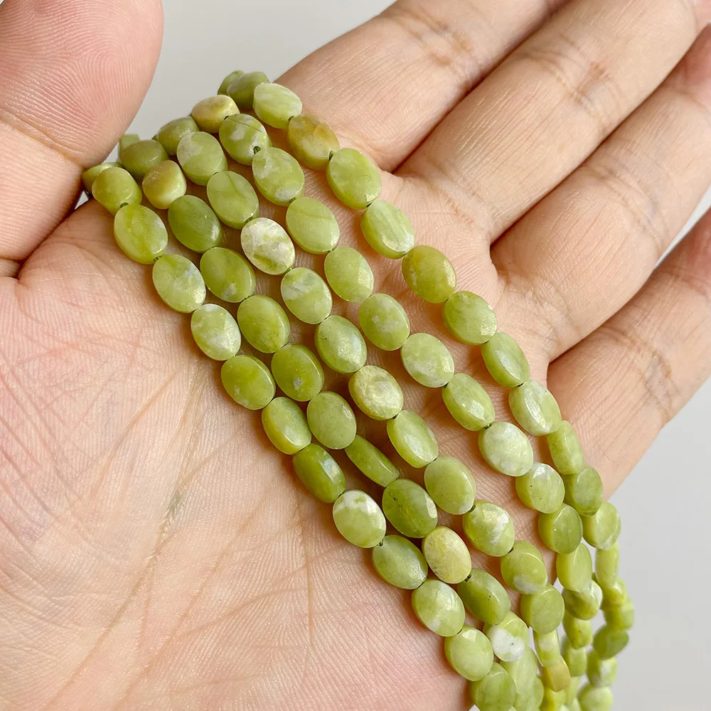 6X8MM Natural Oval Shape Stone Bead Faceted Agat Lapis Lazuli Jasper Loose Spacer Beads For Jewelry Making DIY Bracelet Necklace