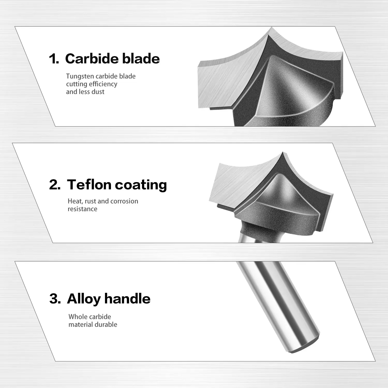 Cortador de caña de 1/2 "y 12,7 MM, brocas de enrutador de doble filo para tallado de madera, herramientas de grabado de carpintería de carburo de madera