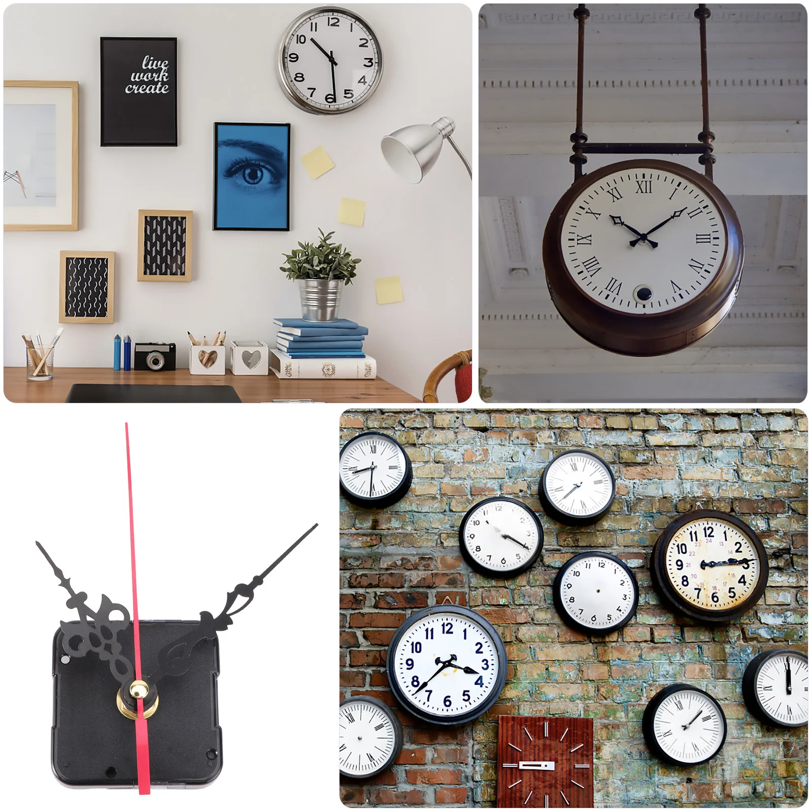 

Wall Clock Movement Black DIY Replacement Mechanism Kit for Hanging Clocks Smooth Operation Home Clock Supplies