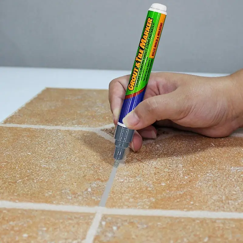 Tile Gap Filler Waterproof Strong Coverage Grout Restorer Tile Pen with Replacement Nib Tip Not Easy to Fade for home office