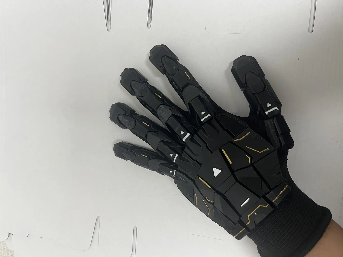 Gothic Techwear Exoskeleton Gloves 3D Printing Handmade Gluing Punk Mechanical Gloves Wearable Hand Armor Cosplay Props
