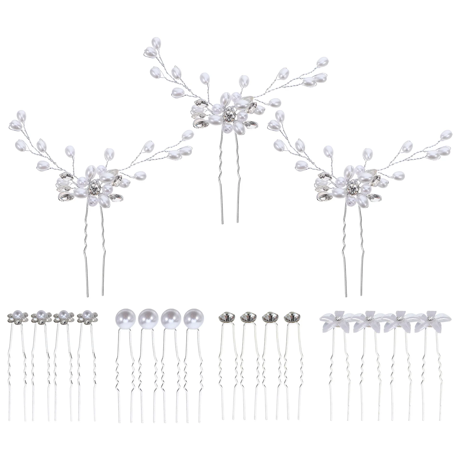 23-delige luxe strass bruidshaarspelden set met parels en bloemen bruiloft haaraccessoires voor vrouwen Frans haar